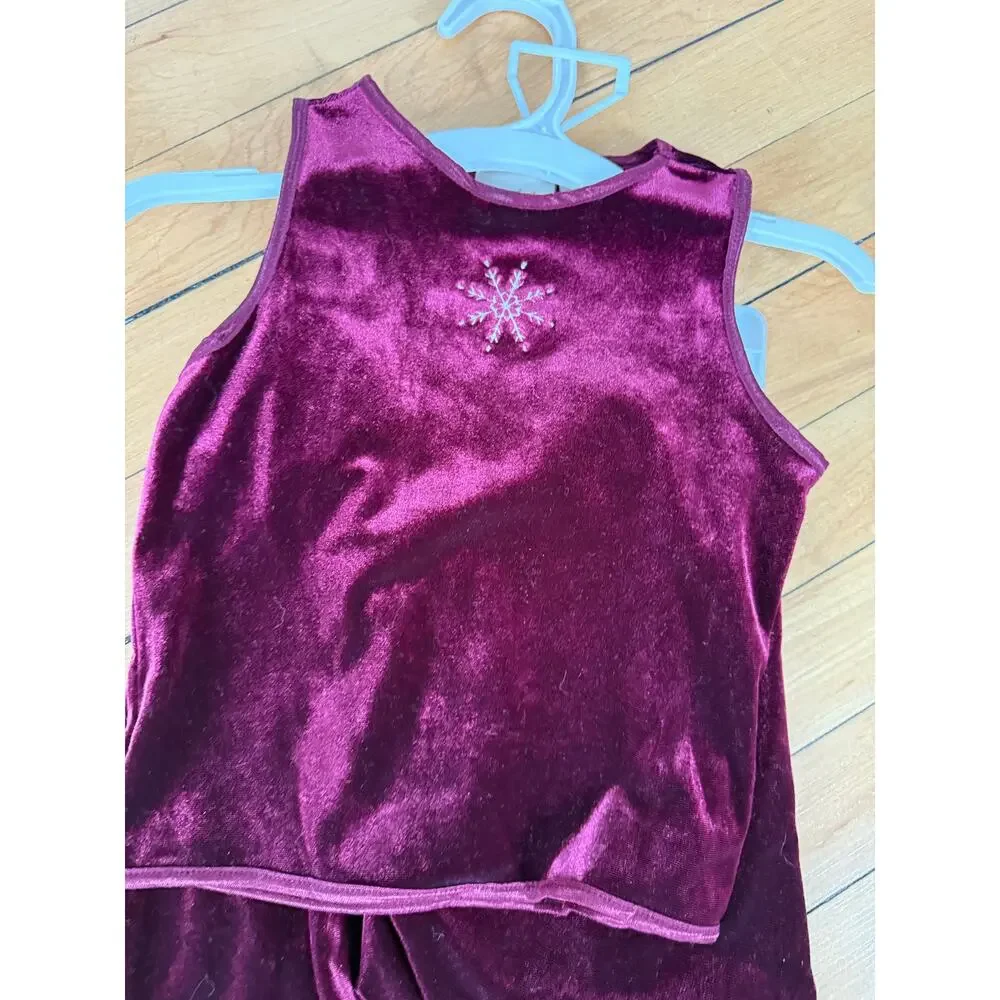 Vintage Heirloom by‎ Polly Flinders dark purple velour two piece outfit